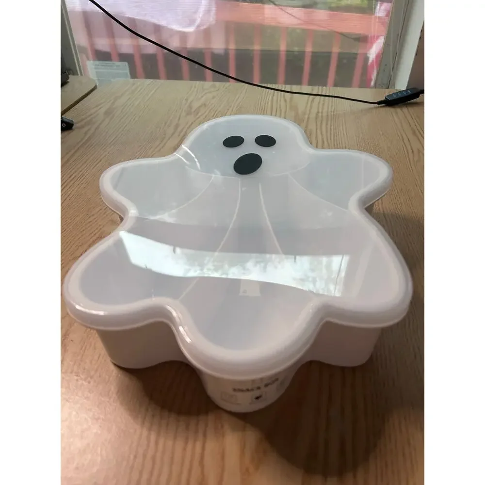 New Cook With Color Halloween🎃Plastic Ghost👻Snack Box Container Lid 12.5”x9.5”